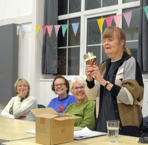 2025 AGM Marilyn introducing Eddie the potato