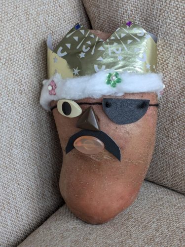 Eddie the King Edward potato minus an eye