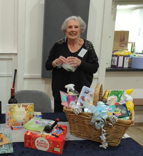 Leila and raffle prizes